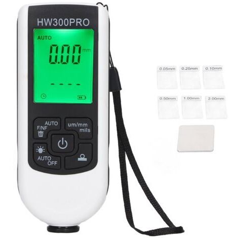 Misuratore digitale di spessore del rivestimento in ABS con cordino, portatile, con funzione di spegnimento automatico, contatore di strati di vernice per esterni bianchi