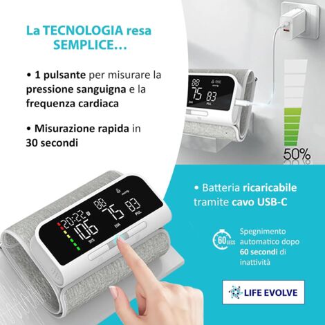 Misuratore elettronico della pressione sanguigna da braccio 33A. Misuratore della pressione sanguigna da braccio professionale, intelligente e multifunzione. Monitoraggio della pressione sanguigna e d