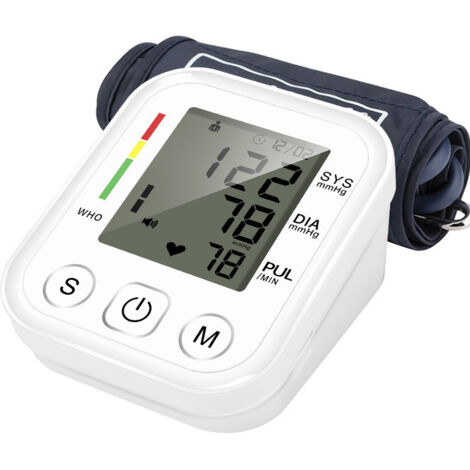 Misuratore elettronico della pressione sanguigna da braccio - 99 memorie, display LCD, bracciale regolabile, misurazione della pressione sanguigna e della frequenza cardiaca