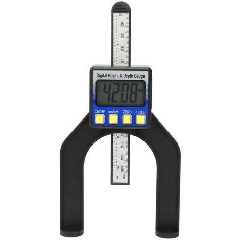 Misuratore elettronico di altezza e profondità, display digitale, righello da carpentiere, strumento di misurazione 0-80 mm
