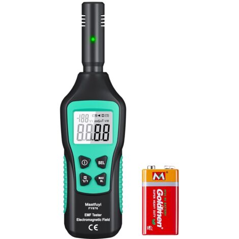 Misuratore EMF digitale LCD, misuratore EMF, tester EMF per la caccia ai fantasmi, rilevatore di radiazioni elettromagnetiche, casa, ufficio, esterno, allarme acustico con display a LED