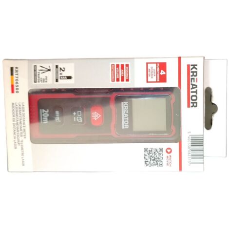 Misuratore laser 20mt area-volume-distanza krt706500 kreator