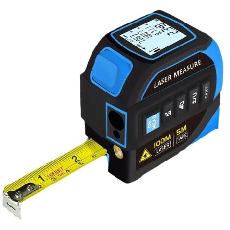 Misuratore laser 3 in 1 con linea trasversale  Laser da 40 m + nastro AutoBloc da 5 m  Ampio display LCD (m/ft/in) e calcoli di area/volume  Fai da te, Edilizia, Professionisti