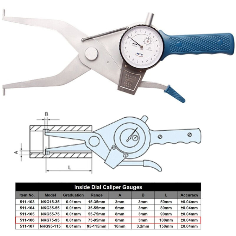 Image of Trade Shop Traesio - Trade Shop - schnelles innendickenmessgerät-mikrometer 0-20 mm 0,01 mm 70 mm -
