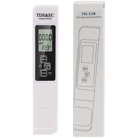 Misuratore TDS per acqua potabile, termometro TDS EC 3 in 1 con display retroilluminato, tester PH e tester per piscina, misuratore PH elettronico per acquari e tester per la qualità dell'acqua