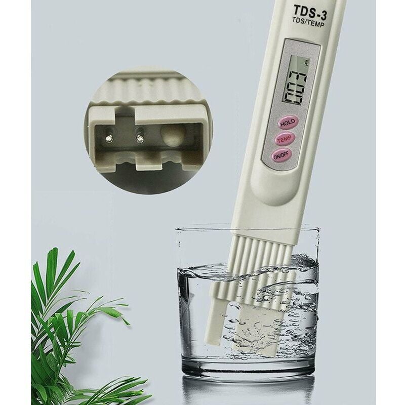 Misuratore Acqua Digitale 4 In 1 IP67: Tester Salinità, TDS, EC E Temperatura - Bianco E Grigio