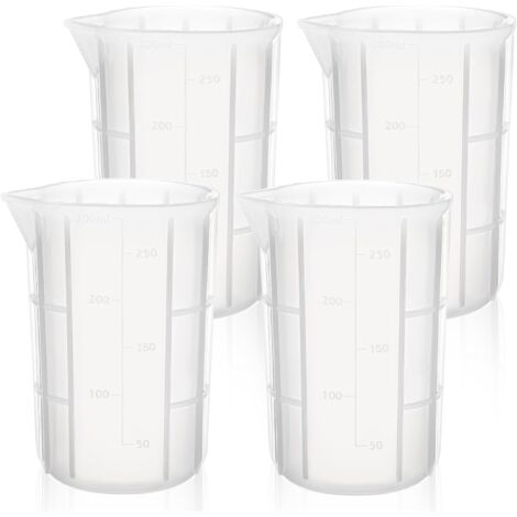 Misurini in silicone, 4 pezzi da 300 ml, misurini graduati per resina epossidica, misurini antiaderenti per stampi per colata di resina epossidica, fai da te, cucina