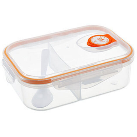 Mit Trennwand, Lunchbox für Erwachsene, mit Löffel, auslaufsicheres Design, mikrowellen-, kühlschrank- und spülmaschinenfest, Aufbewahrungsbehälter mit luftdichtem Deckel