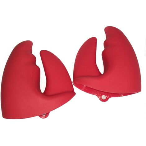 Mitaines de Four en Silicone, Pince de Homard Résistant à la Chaleur Support de Casserole Gants de Four à Pince pour la Cuisson du Barbecue Pizza Micro-Ondes Pot instantané, Rouge, 1 Paire