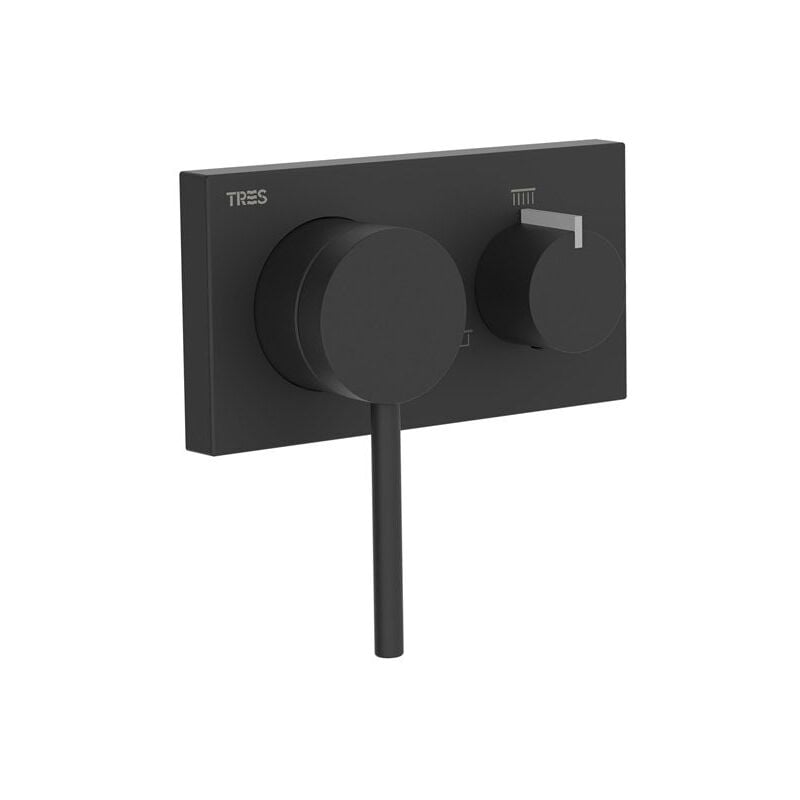 21027399NM 3V Grifo Monomando Empotrado De 3 Vías para Ducha Color Negro Mate - ref: 21027399NM - Tres