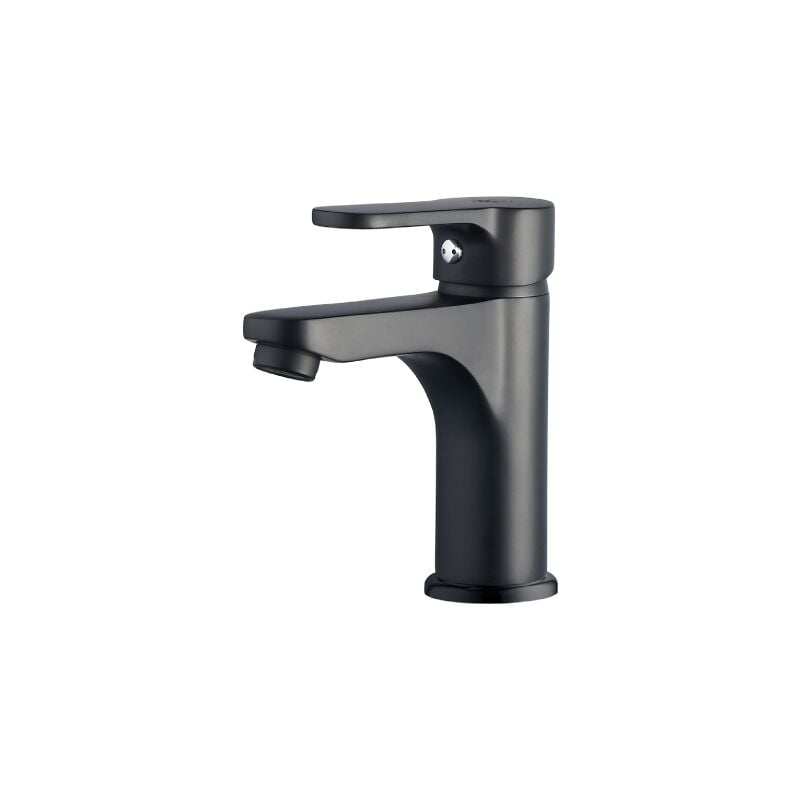 Mitigeur monocommande de lavabo se'rie Paco avec cartouche 35 mm en laiton noir mat fourni sans bonde de robinet d'e'vier