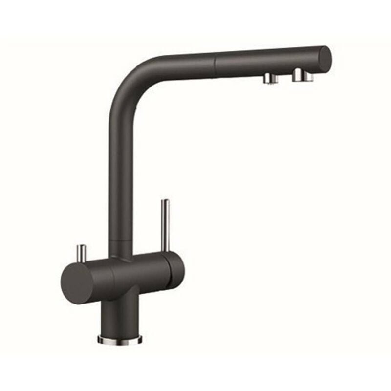 Blanco - Fontas s ii - Mitigeur d'évier avec douchette extractible et filtration, noir 526158