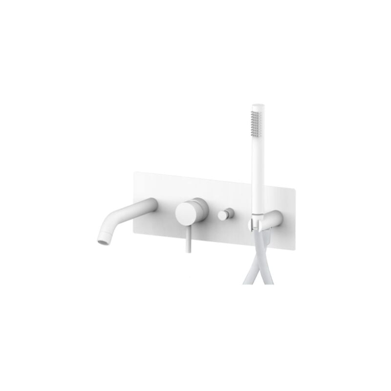 Light series Mélangeur baignoire blanc mat LIG001BO Laiton - Blanc opaque - Paffoni