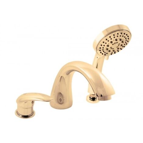 Mitigeur baignoire DUNAJ 3 trous en laiton doré