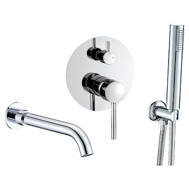 Mitigeur baignoire à encastrer avec douchette carlow chromé