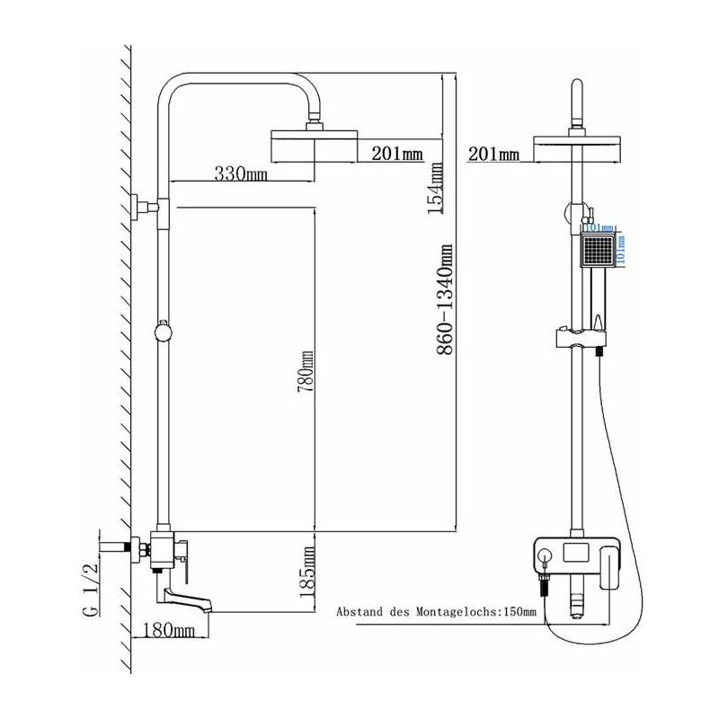 Mitigeur Baignoire Ensemble De Douche Ecran Lcd Affichage Digital Temperature Et Temps De Douche Moo0r0r0jgny7s052754o264moo9v3x9pyscx43d