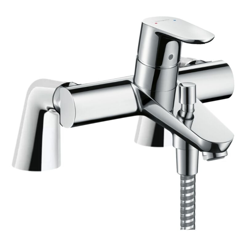 Mitigeur baignoire mécanique Hansgrohe Focus C2 chromé avec colonnettes
