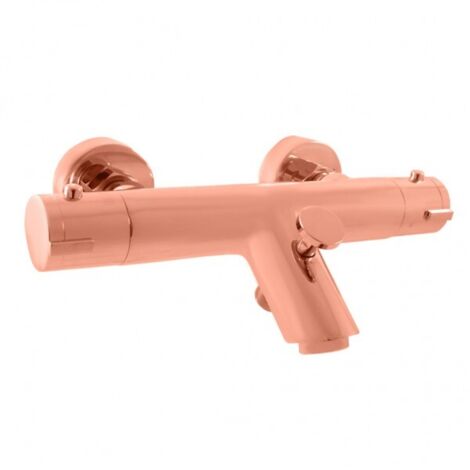 Mitigeur baignoire mural thermostatique en laiton rose gold brossé