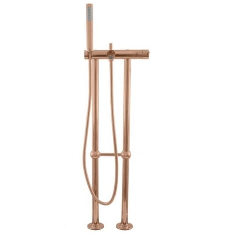 Mitigeur baignoire sur pied SEINA en laiton rose gold poli H. 106 cm