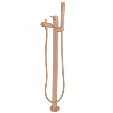 Mitigeur baignoire sur pied SEINA en laiton rose gold poli H. 93,2 cm