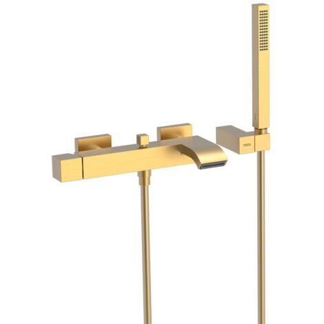 Mitigeur bain avec cascade. Douchette à main anticalcaire avec support orientabl - TRES 0071700203OM