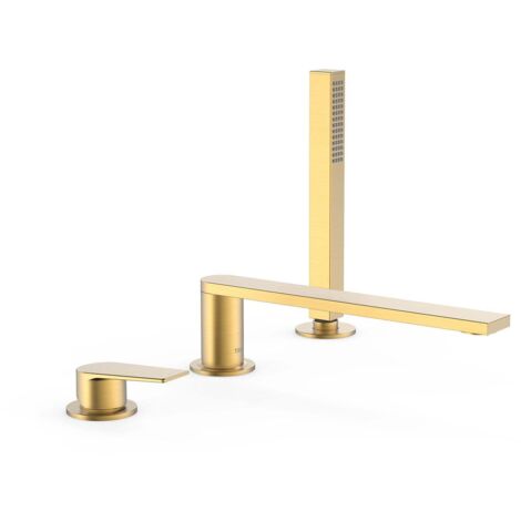 Mitigeur bain d’étagère avec douchette Or Mat - TRES 21116103OM