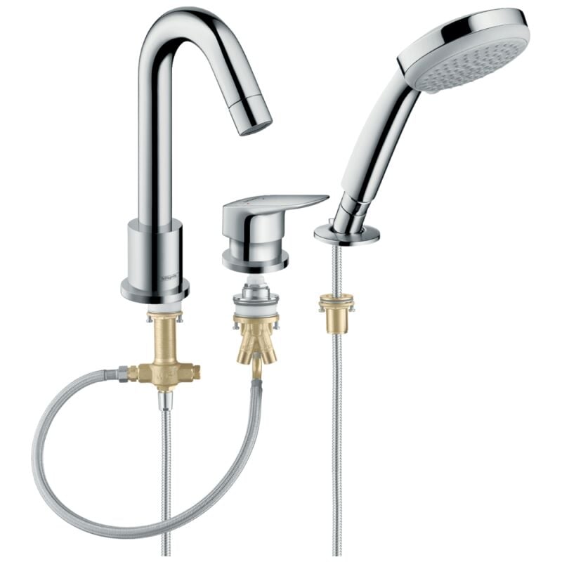 Mitigeur bain douche 3 trous Hansgrohe Logis chromé + corps encastré