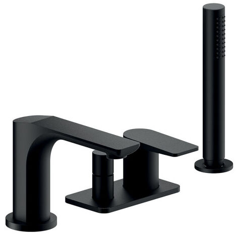 Mitigeur bain-douche 4 trous sur gorge black mat - CRISTINA ONDYNA BA18113
