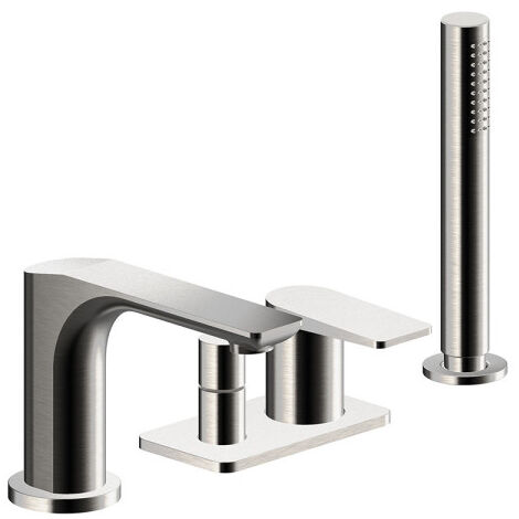Mitigeur bain-douche 4 trous sur gorge metal brosse - CRISTINA ONDYNA BA18177