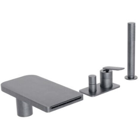 Mitigeur bain douche 4 trous sur gorge Métal Brossé FOIL - CRISTINA ONDYNA FL18177
