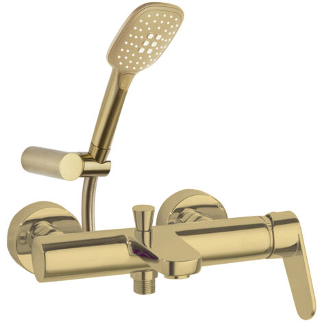 Mitigeur bain-douche avec ensemble de douche ALEXIA Q3 Or Brossé - 360501Q3OC