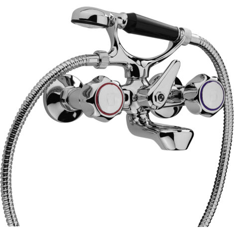 Mitigeur bain-douche extérieur avec douchette et flexible Paini Arno 37CR100  Chromé