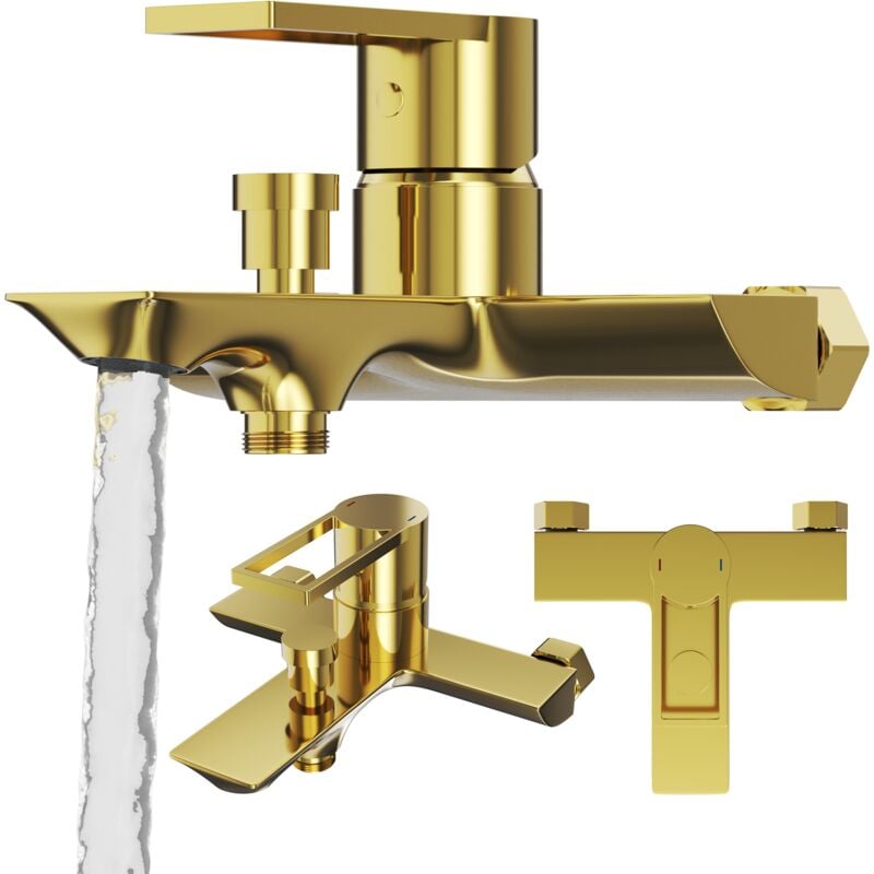 Mitigeur bain-douche or robinet de salle de bain laiton arma