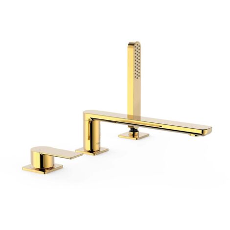 Mitigeur bain sur gorge avec douchette anticalcaire. · Débit : 3 bar – 16 l/min - TRES 20016201OR