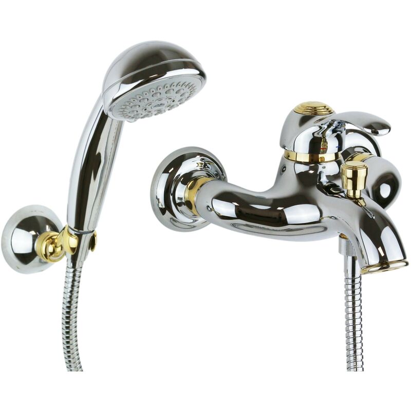 Mitigeur bain/douche avec inverseur chrome - couleur or Paffoni Flavia FA024CO chromè-or - flavia