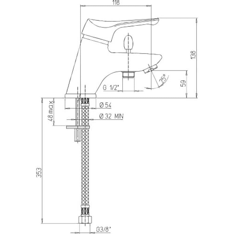 Mitigeur bain/douche Dilos monotrou chromé - paini