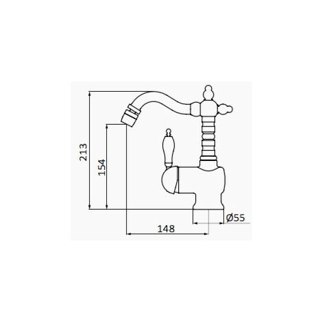 Mitigeur bidet bec Retro 1866 fintion noir