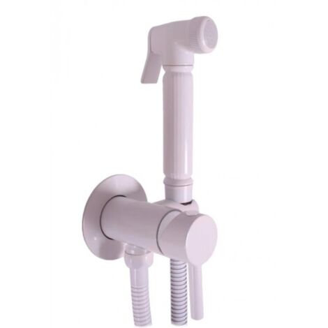 Mitigeur bidet ou WC encastrable SEINA avec douchette en laiton blanc
