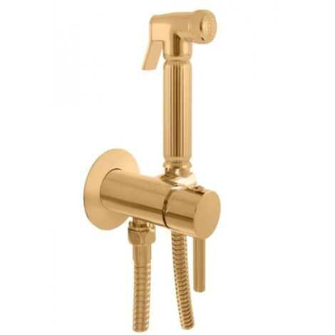 Mitigeur bidet ou WC encastrable SEINA avec douchette en laiton doré brossé