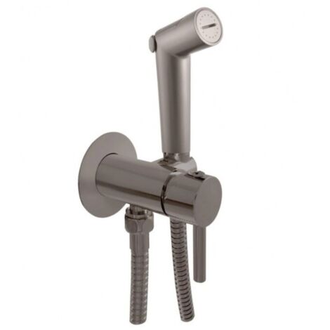 Mitigeur bidet ou WC encastrable SEINA avec douchette en laiton métal gris brossé