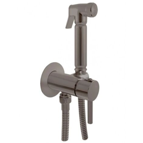 Mitigeur bidet ou WC encastrable SEINA avec douchette en laiton métal gris brossé