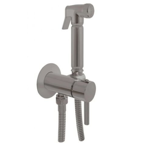 Mitigeur bidet ou WC encastrable SEINA avec douchette en laiton métal gris poli
