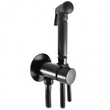 Mitigeur bidet ou WC encastrable SEINA avec douchette en laiton noir mat
