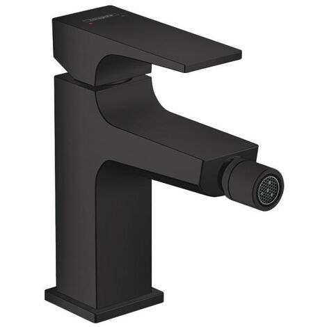 mitigeur bidet poignée manette, bonde Push-Open noir mat