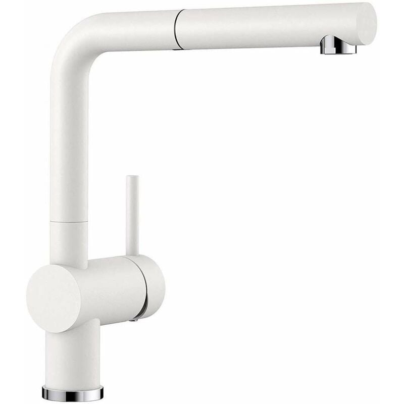 Linus s - Robinetterie d'évier avec douchette extractible, blanc 516692 - Blanco