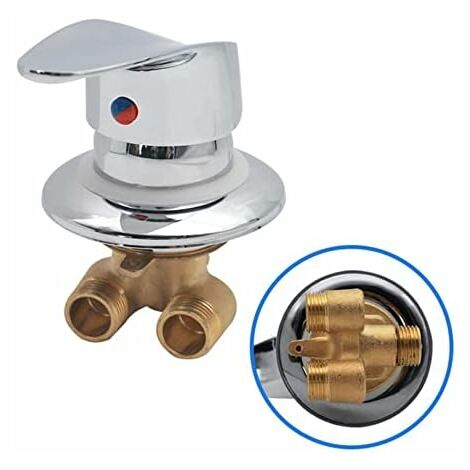Mitigeur Cabine de Douche Robinet de douche en laiton Inverseur de sortie Robinet mitigeur de douche chromé Connecteur G1/2" Mitigeur d'eau froide et chaude de douche pour salle