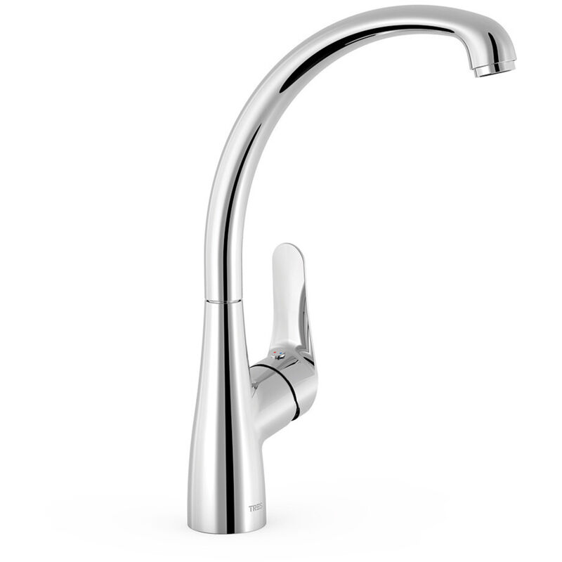 Tres Grifería - Mitigeur d'évier chromé à bec rotatif 360° monocommande - 01226 - Tres