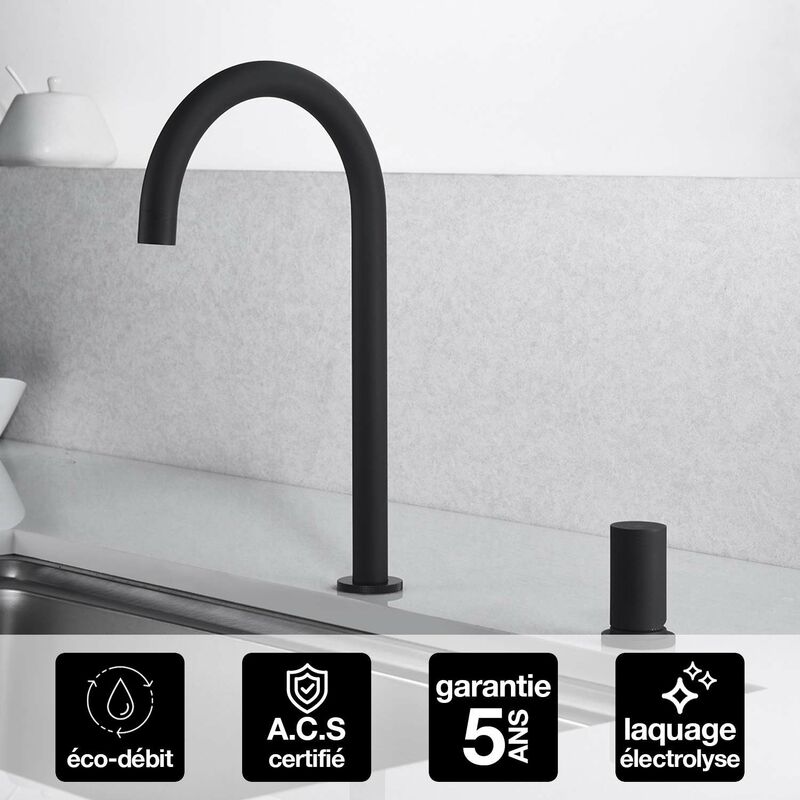 Imex Products - Robinet Mitigeur de Cuisine anti-calcaire Noir Mat imex manacor GCM001/NG