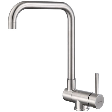 Mitigeur de cuisine rabattable 360° – Acier inoxydable 304 – Hauteur sous bec 250 mm – Poignée pliable pour éviers sous fenêtre – Balimo