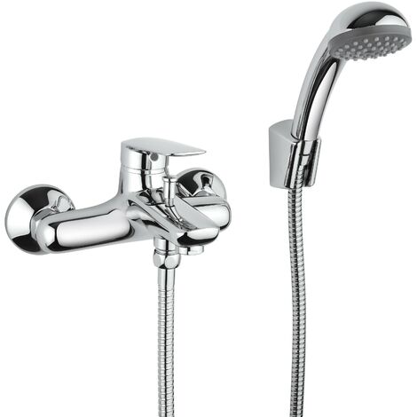 Mitigeur de baignoire avec support de douche en laiton chromé Piralla Lago 0LG00002A22  Chromé